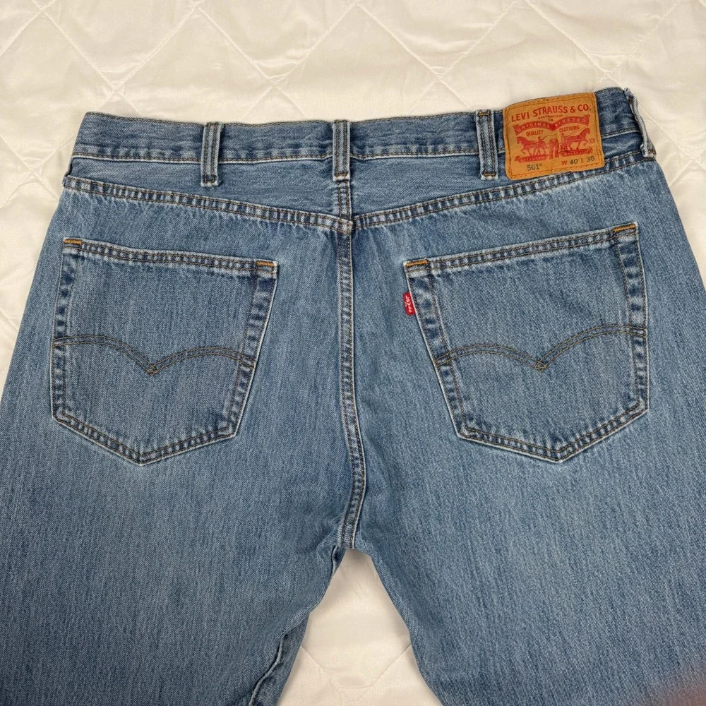 Levi's 501 Original Jeans Men's 40x36 Medium Stonewash Button Fly Straight